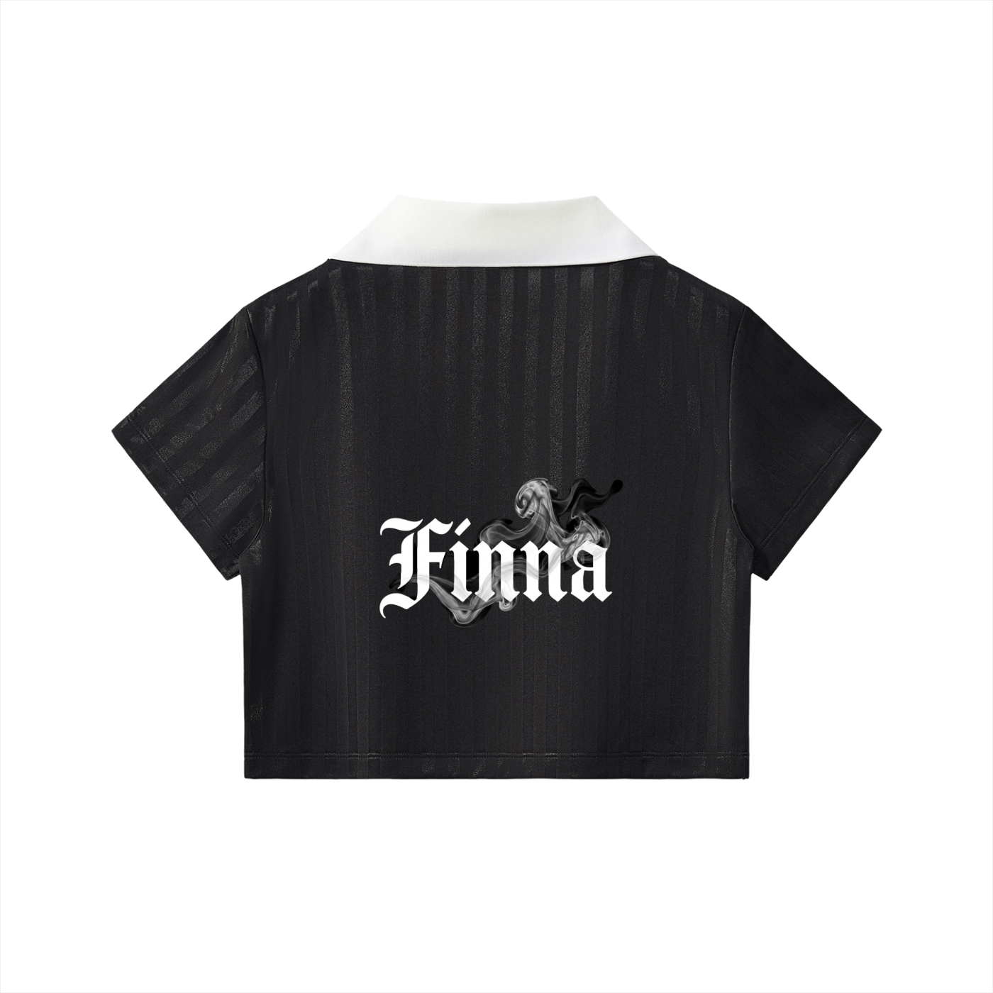 Homegirl: Contrast Collar Striped Cropped Jersey