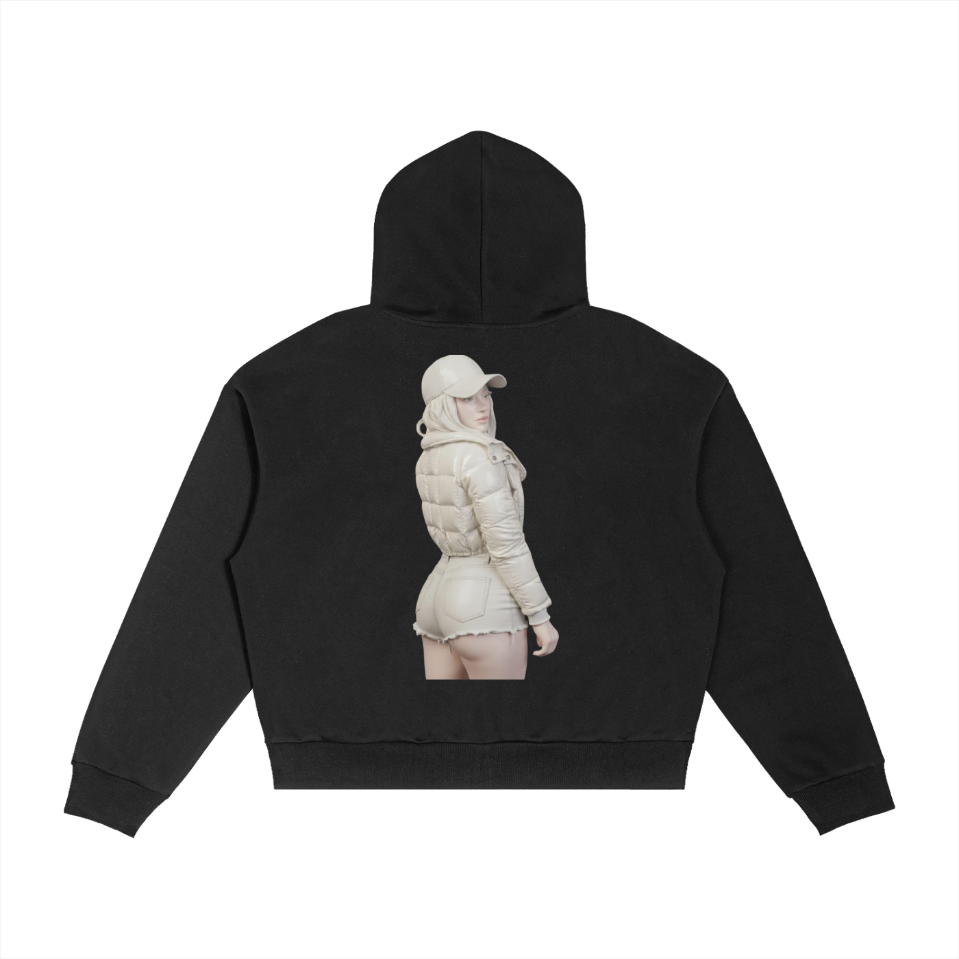 Coldstone: Contrast Plaid Boxy Zip Hoodie