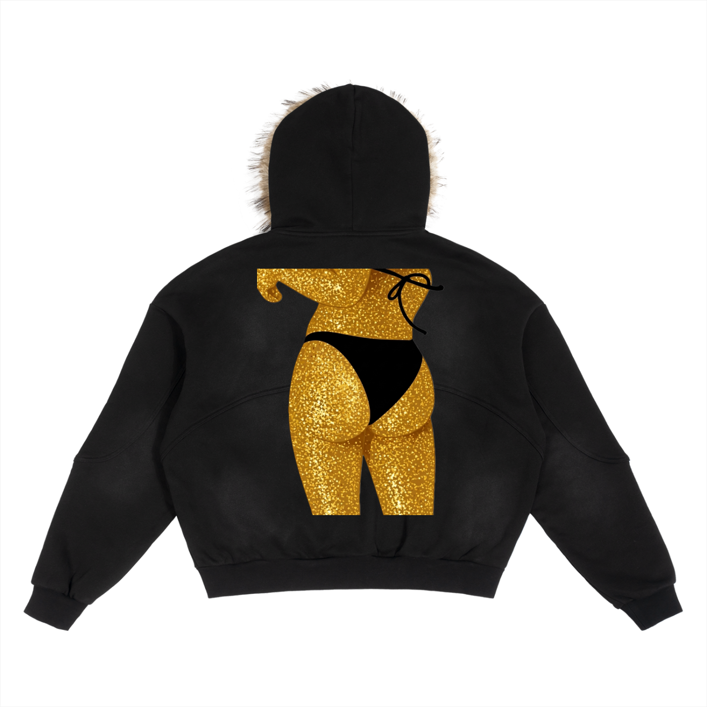 Golden Hind: Sun Fade Boxy Detachable Fur Hoodie