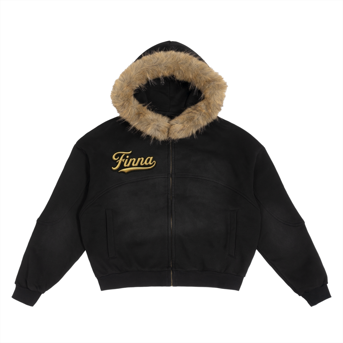 Golden Hind: Sun Fade Boxy Detachable Fur Hoodie